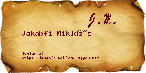Jakabfi Miklós névjegykártya