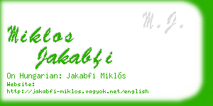 miklos jakabfi business card
